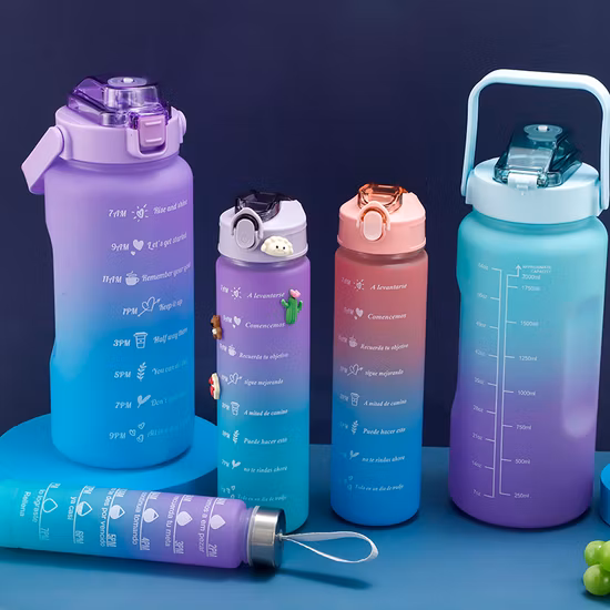 3PCS Outdoor Tragbare Kunststoff Tasse Große Kapazität Wasserkocher 1200ml Sport Wasser Flasche